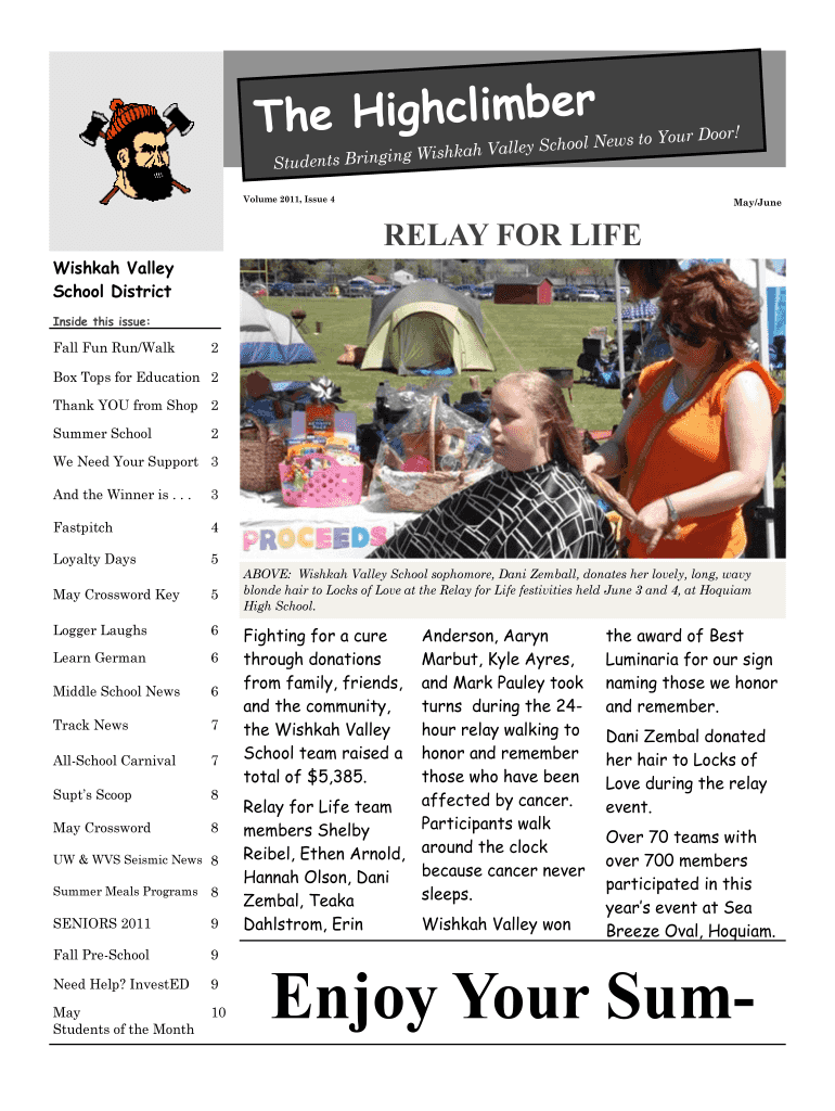 Fillable Online History of the Wishkah Valley School District / The New