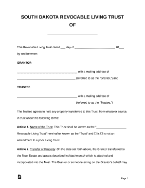 SOUTH DAKOTA REVOCABLE LIVING TRUST