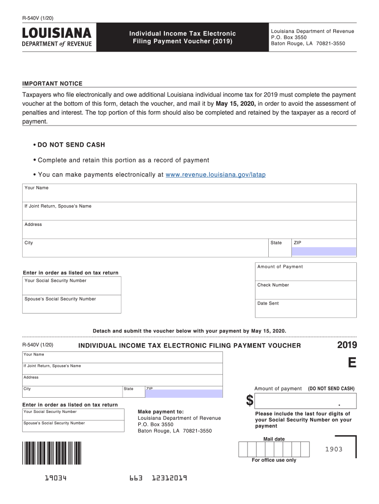 Individual Income Tax Electronic Filing Payment Voucher DO Preview on Page 1