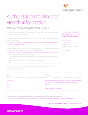 Fillable Online Authorization to Disclose Health Information Form ...