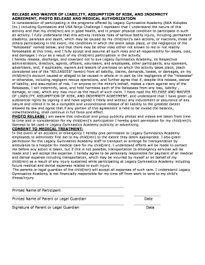 Gym Waiver Form Template Fill Online Printable Fillable Blank Pdffiller