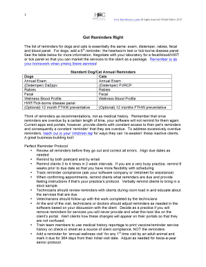 Fillable Online Reminders Worksheet.docx Fax Email Print - pdfFiller