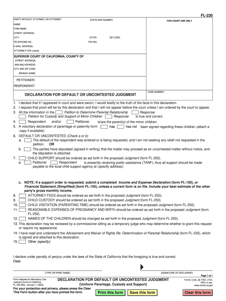 fl 230 form Preview on Page 1