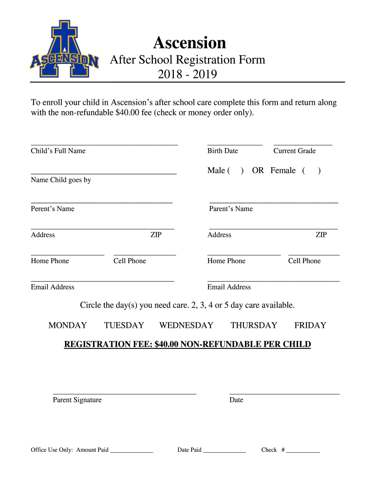 Fillable Online 1819 INTENT TO ENROLL FORM Fiddlehead School of Arts