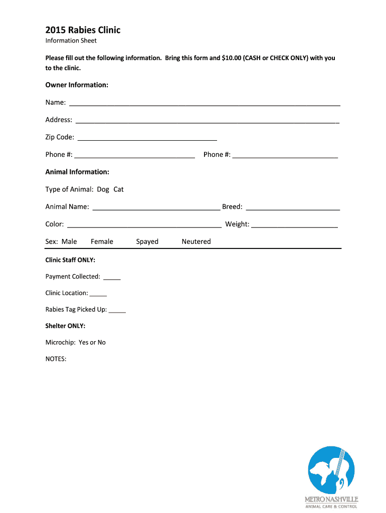 RABIES EXAMINATION FORM Preview on Page 1