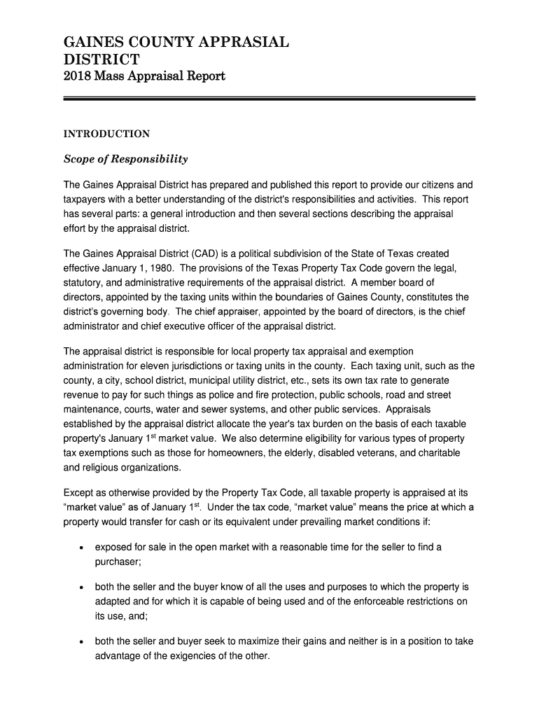 Fillable Online Gaines county appraisal district and county tax Fax