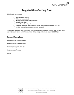 Targeted Goal-Setting Form