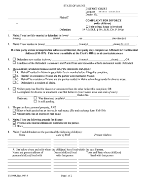 Complaint for Divorce