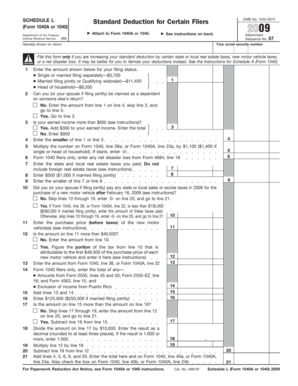 Schedule L Standard Deduction Form 1040A or 1040