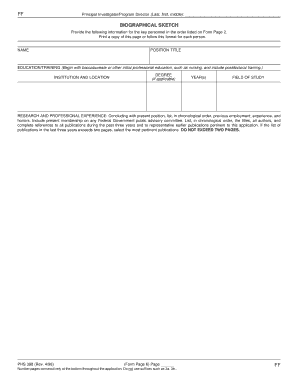 Biographical Sketch Form