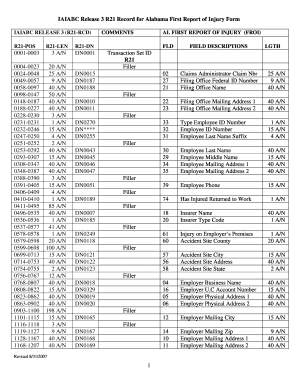 Alabama First Report of Injury Form