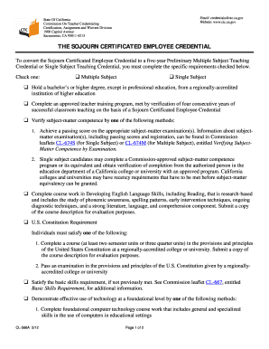 California Sojourn Credential Conversion Form