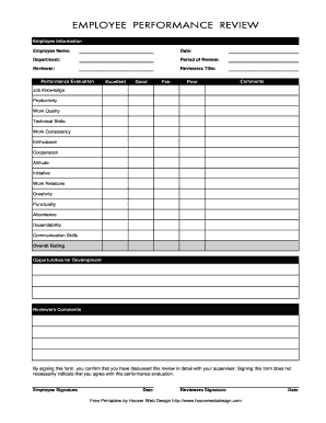 quarterly employee review template