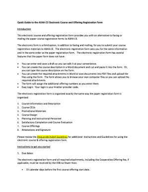 ASHA CE Electronic Course Registration Form