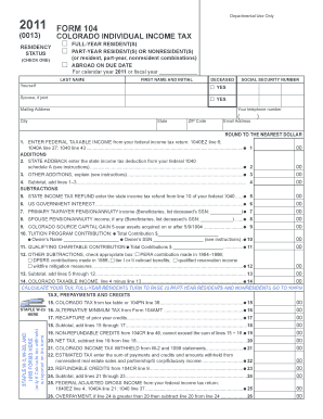 Colorado Individual Income Tax Form 104