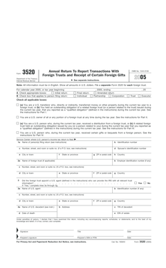 Form 3520 Foreign Trusts and Receipt of Certain Foreign Gifts