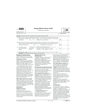 IRS Form 8908 Energy Efficient Home Credit