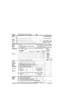 US Federal 1040A Tax Form