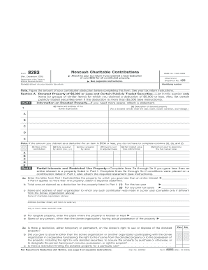 Form 8283 Noncash Charitable Contributions
