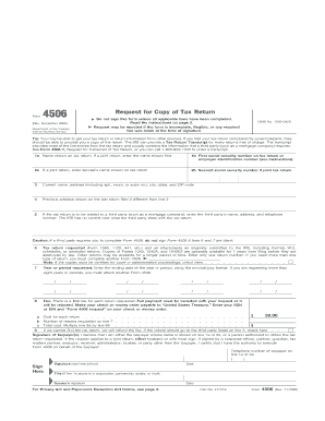 IRS Form 4506 Request for Copy of Tax Return