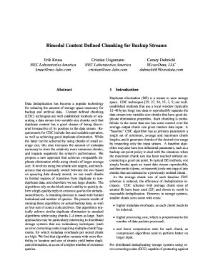 Bimodal Content Defined Chunking for Backup Streams - usenix