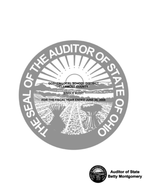 Goshen local school district clermont county single audit for the fiscal ... - auditor state oh