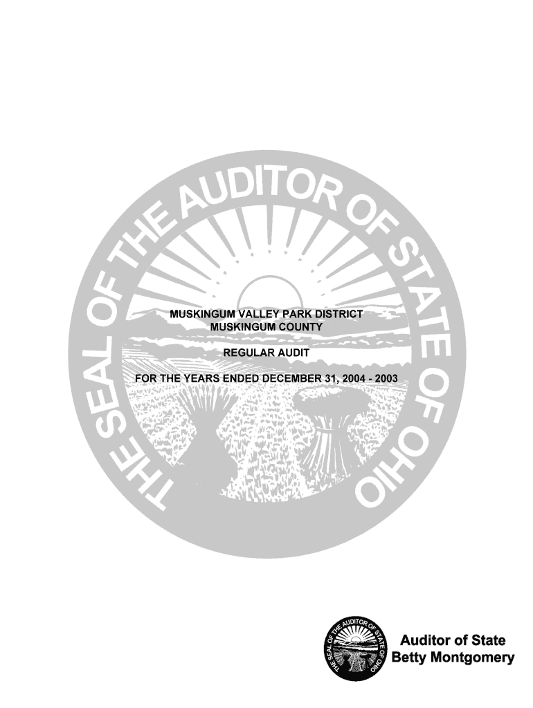 Muskingum valley park district muskingum county regular audit for