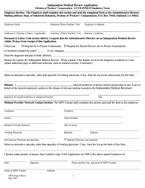 California Independent Medical Review Application