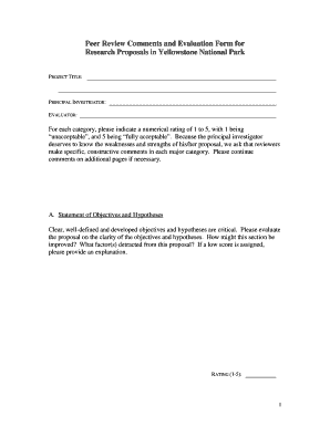 Peer Review Comments and Evaluation Form for - greateryellowstonescience