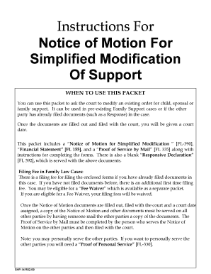 Notice of Motion for Simplified Modification of Support