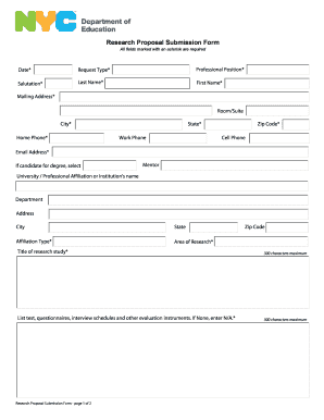 business research proposal from form