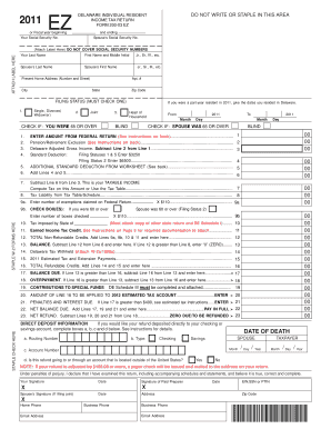 Delaware Individual Resident Income Tax Return