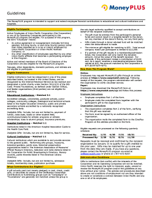 Union Pacific MoneyPLUS Program Request Form