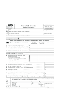 Form 1120X Amended US Corporation Income Tax Return