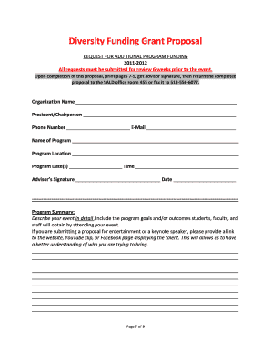Diversity Funding Grant Proposal