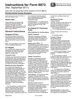 IRS Form 8873 Instructions