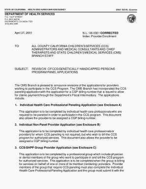 California Children's Services Provider Application