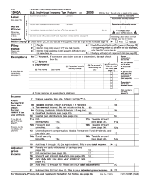US Individual Income Tax Return Form 1040A