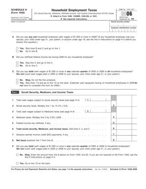 Schedule H Form 1040
