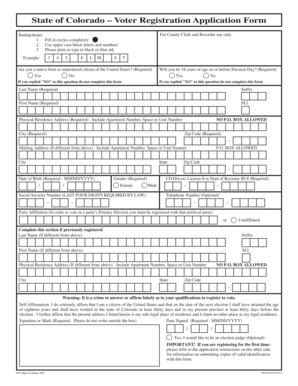 Colorado Voter Registration Application Form