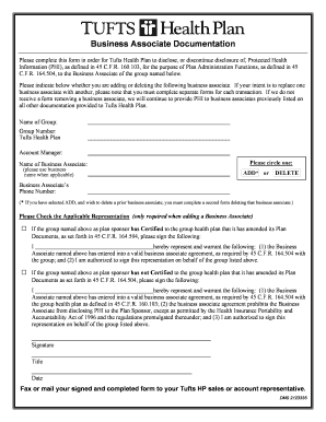 Business Associate Documentation Form