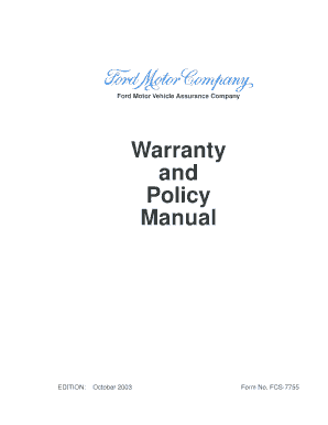 ford warranty and policy manual