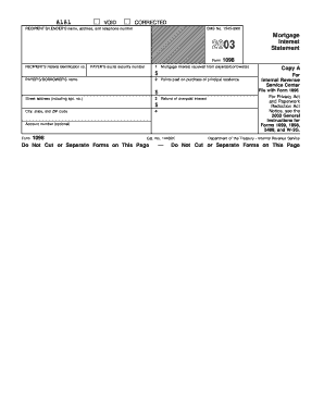 IRS Form 1098 2003 Mortgage Interest Statement