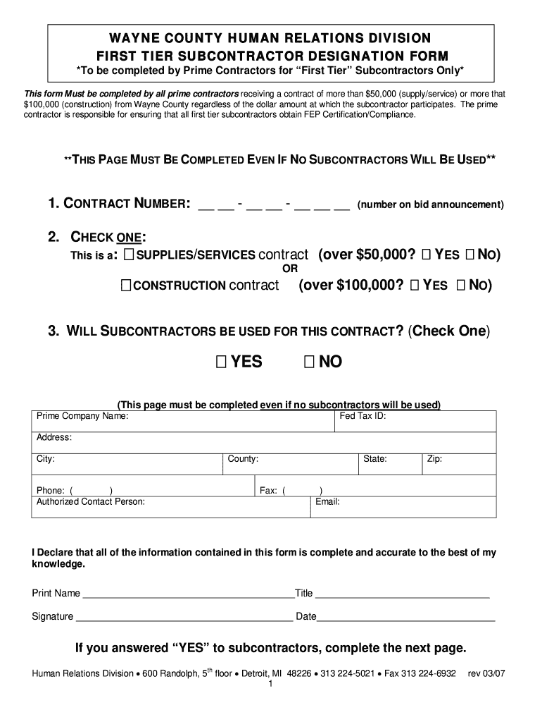 wayne county human relations first tier form Preview on Page 1