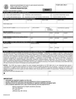 Missouri Worker Registration Form