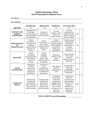 Oral Presentation Evaluation Form