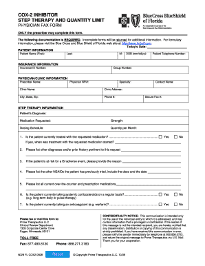 COX-2 Inhibitor Step Therapy Form