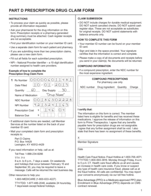 Part D Prescription Drug Claim Form