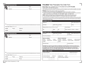 PrimeMail Prescription Fax Order Form