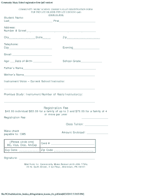 school registration form